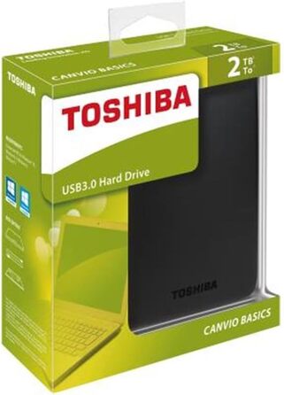 Мобільний жорсткий диск Toshiba Canvio Basics 2 ТБ (6,4 см (2,5 дюйма), USB 3.0) чорний 2 ТБ Версія 2016 року