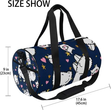Біла лама, рожеве серце, спортивна сумка, дорожня сумка з тканини, сумка для вікенду, валіза, сумка для чоловіків та жінок, для спорту та подорожей