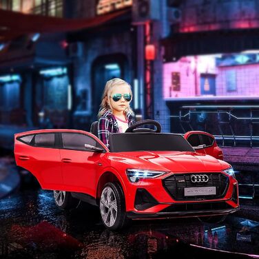 Дитячий електромобіль HOMCOM 12V електромобіль Audi E-tron з пультом дистанційного керування, ремінь безпеки, музика (MP3/USB/TF),