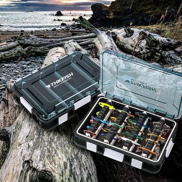 Набір рибальських снастей, 2 предмети, 23x16x5 см, коробка для снастей зі знімними перегородками, коробки для рибальських снастей для твердих приманок, плаваючих приманок, приманок для морської форелі (зелений пластик)