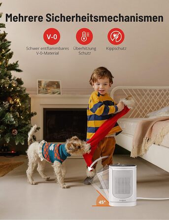 Енергозберігаючий вентилятор Paris Rhne, міні-вентиляторний обігрівач потужністю 2000 Вт з автоматичним коливанням, термостатом, 12-годинним таймером, коливаннями 70 для ванної кімнати, спальні, офісу, білий