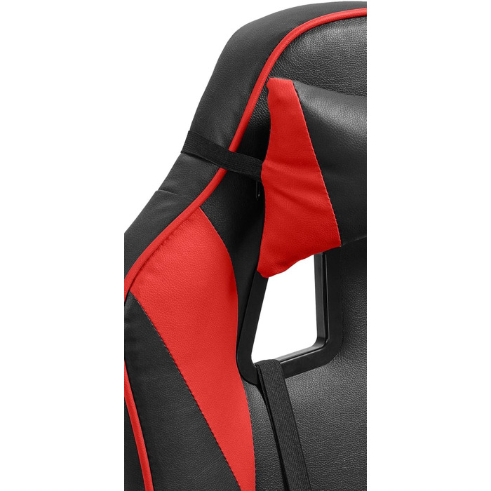 Офісне крісло CLP Orkney Ергономічне ігрове крісло з оббивкою зі штучної шкіри Робоче крісло з регульованою спинкою та підголівником, колір чорний/червоний