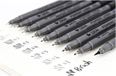 Ручки Yongbest Black Fineliner, 9 наборів ручок Fineliner, мікролайнер, ручки для малювання для ескізів, малювання, архітектура, аніме, ультратонкий лайнер, письмо, інженерія