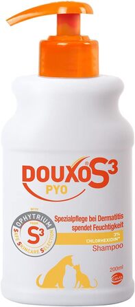 Шампунь DOUXO S3 PYO для собак та котів Шампунь для домашніх тварин проти бактерій та дріжджів Очищення та зволоження Гіпоалергенний ароматизатор 200 мл