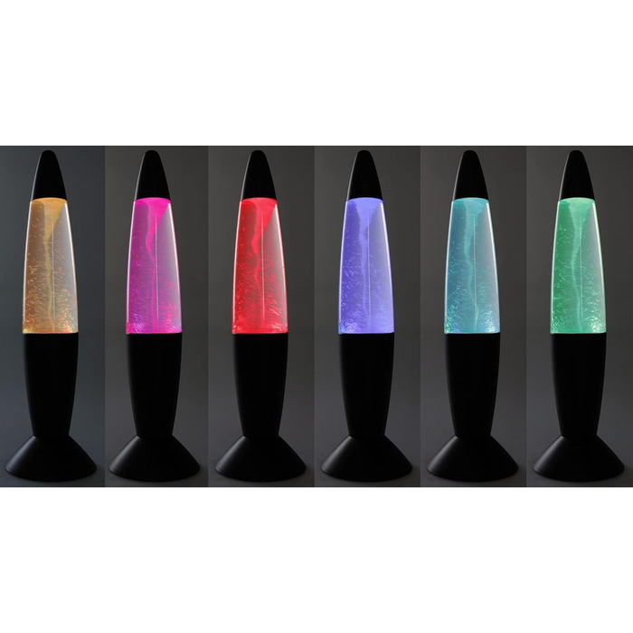 Світлодіодна декоративна лампа - настільна лампа 37 см з RGB підсвічуванням і зміною кольору - з живленням USB 5V або на батарейках - чорна