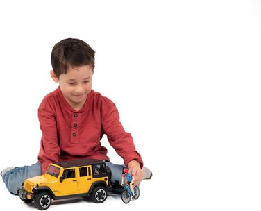 Джип Wrangler Rubicon Unlimited з гірським велосипедом і велосипедистом - 116 позашляховик велосипед іграшкова фігурка bworld, 02543 -