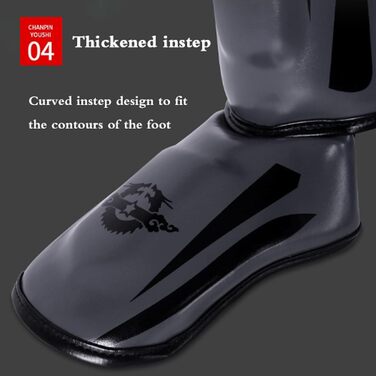 Щитки для гомілок для муай-тай, захист підйому гомілки, тренувальні щитки для бойових мистецтв, регульовані, із захистом підйому стопи, унісекс, для ударів у кікбоксингу, муай-тай та інших бойових мистецтвах, чорні, розмір L