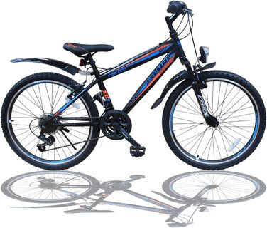 Гірський велосипед Talson 24 дюйми з передньою підвіскою та ліхтарями, 21-швидкісна Shimano Faster BBO