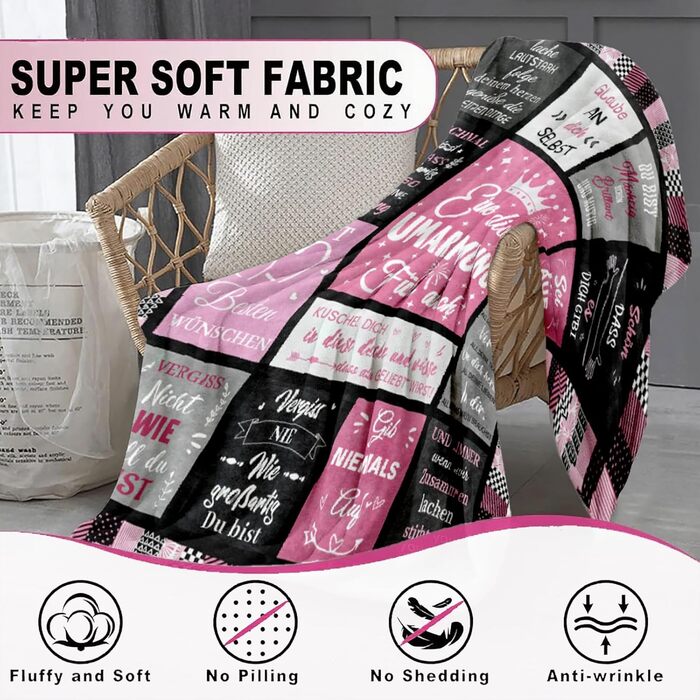 Подарунки для найкращої подруги, ковдра-обіймач для дівчини, подарунки для найкращої подруги, жінки, сестри, дружини, колеги, мами на Різдво, день народження, подарунок на день народження дівчини 150*200 см