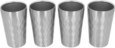 Чашки з нержавіючої сталі Luqeeg, упаковка з 4 шт. , 350 мл, двостінні вакуумні чашки для пиття, штабельовані металеві чашки, штабельовані небиткі склянки для пиття на свіжому повітрі, для подорожей, походів, пляжу