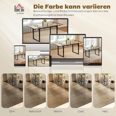 Розсувний обідній стіл HOMCOM 140/180 x 80 см, прямокутний кухонний стіл зі сталевими ніжками, 6-8 місць, для кухні, їдальні, натуральний