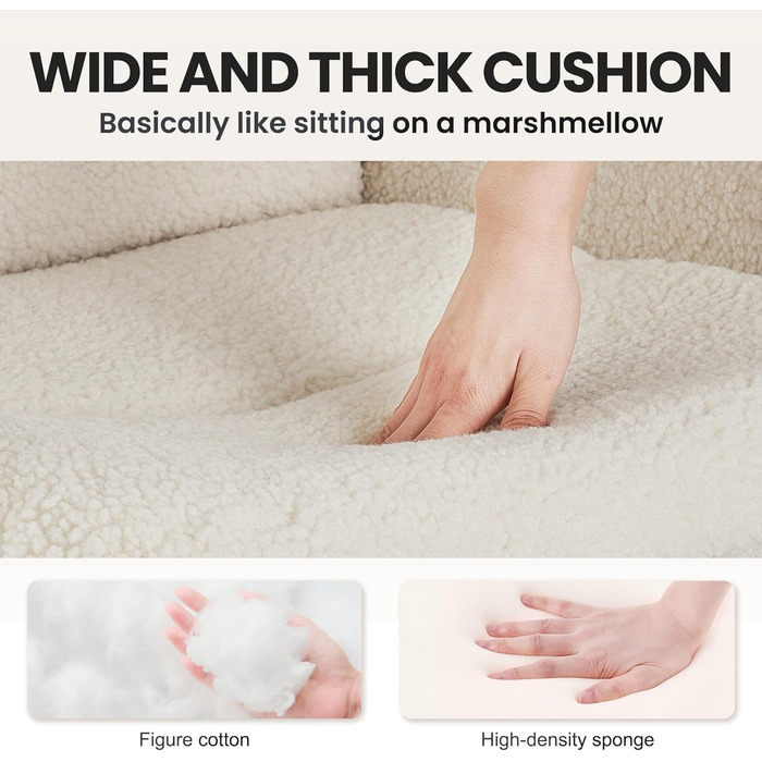 Офісне крісло IWMH з високою спинкою, ергономічне кашемірове офісне крісло, туалетний стілець з підлокітниками, поворотне крісло з регульованою висотою для офісу або вітальні (біле)