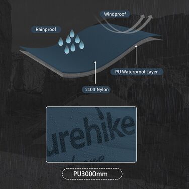 Намет Naturehike Mongar на 2 особи, надлегкий кемпінговий намет, туристичний намет на 2 особи, 4-сезонний намет, нейлон 210T PU3000 мм для кемпінгу, трекінгу, велоспорту, альпінізму, 210T синій