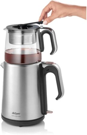 Чайник, чайник для чаю, скляний чайник, нержавіюча сталь, 1650 Вт, 0,8 LTeepot, чайник 1,9 л, 3024-CD Hep Taze