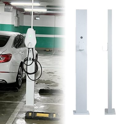 CZYGPHY EV Charging Port Base, Outdoor EV Charging Stand, Weatherproof Charging Station Base, Floor Mount All Weather Electric Vehicle Stack, Stainless Steel (White), CZYGPHY EV Charging Port Base, Outdoor EV Charging Stand, Weatherproof Charging Station 