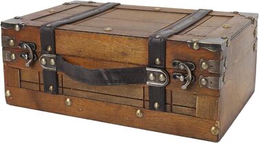 Скриня з кедрового дерева Dioche, портативна дерев&39яна скриня з потертим виглядом, футляр для зберігання одягу, іграшок та реквізиту античне бронзове покриття з ручкою зі штучної шкіри ідеально підходить для домашнього декору та повсякденного вико