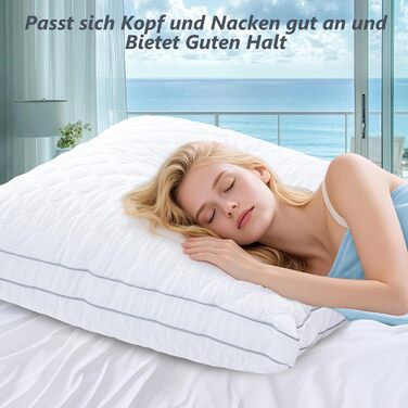 Подушка 80x80 для алергіків, зручна подушка з мікрофібри, приємна для шкіри та дихаюча, підходить для ліжок, диванів, тих, хто спить на боці, на спині та на животі. Забезпечує надійну підтримку без деформації. Білий колір, 80x80 см