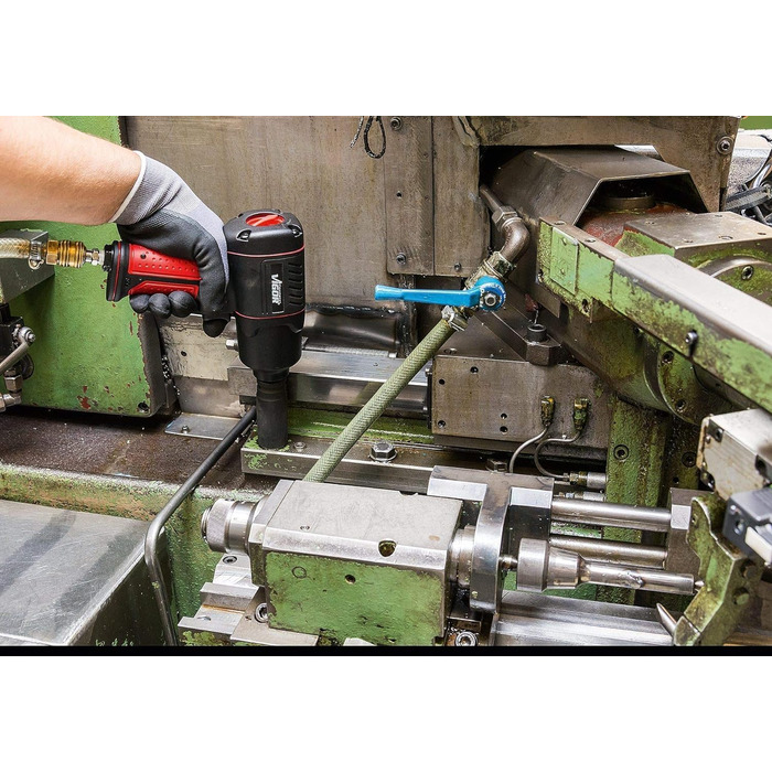 Пневматичний ударний гайковерт ViGOR V4800 - макс. момент відкручування 1200 Нм, квадрат 12,5 мм (1/2 дюйма) - низьковібраційний п