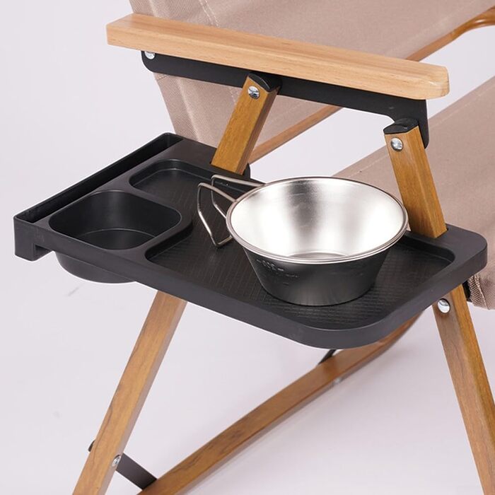 Бічний піднос для стільця, бічний столик на затискачі, бічний столик для кемпінгу, складний стілець з алюмінієвого сплаву, чорний
