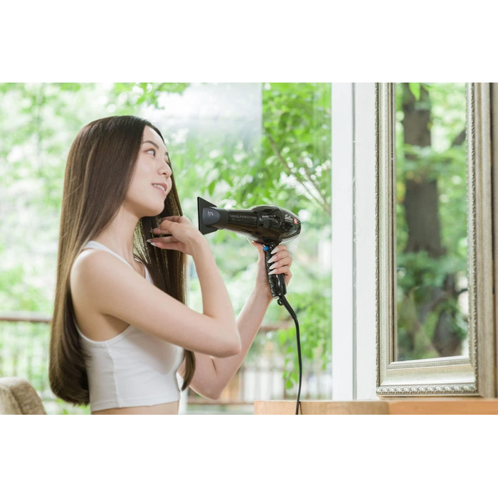 Іонний фен з технологією ionicPRO професійне сушіння та укладка обертовий на 360 кабель у комплекті насадка-концентратор чорний, 360 ionicPRO 440