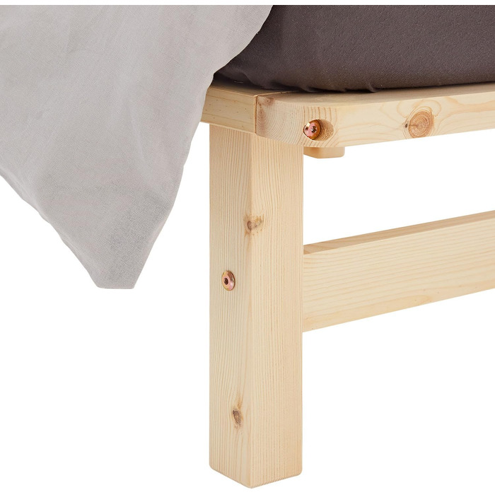 Ліжко Homestyle4u з дерев&39яних піддонів 90x200 з рейковою основою, каркас ліжка, необроблена соснова, масив дерева, односпальне ліжко 90 x 200 см, натуральне дерево
