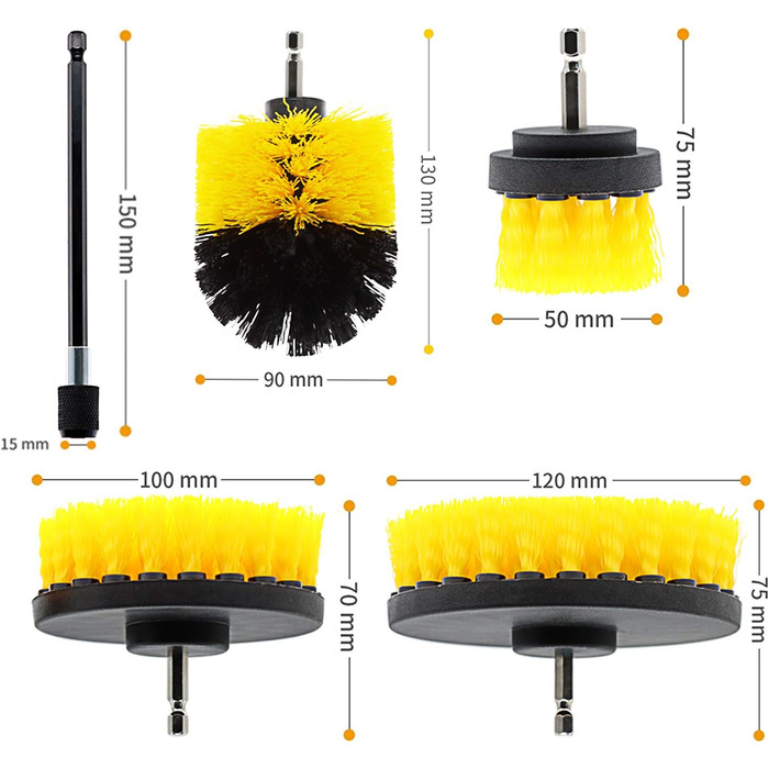 Щітка насадка акумуляторна викрутка, 5 шт. щітка акумуляторна викрутка дриль набір для чищення ванних кімнат, ванн, підлоги, марму