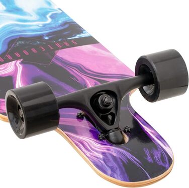 Лонгборд Blue Purple Girl 40" 8-шаровий кленовий скейтборд синій фіолетовий повний комплект з T-tool PU колеса лонгборди для дівчат дорослих юних початківців drop-through cruiser фрірайд дівчачий дизайн оригінал 2025