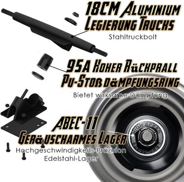 Лонгборд Classic Pro 42" 107 см 8-шаровий клен ABEC-11 PU колеса 70x51 мм T-Tool у комплекті вага до 120 кг для дорослих дівчат хлопчиків початківців drop-through freeride cruiser класний дизайн оригінал 2025