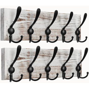 И гачок рейкові гачки для верхнього одягу з дерева, гачки для верхнього одягу настінні гачки, настінна вішалка з дерева 15 гачків