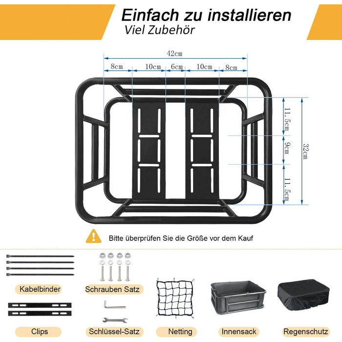 Задній велосипедний кошик HopesEager Pro, металевий