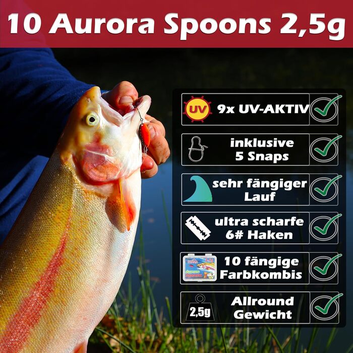 Набір UL-Ruten Set I Trout Series XI 1,85 м Wg. 1,2 г-4 г I Spoon Rute Forellenrute Ultralight Rute UL Rute UL-Komplett Set