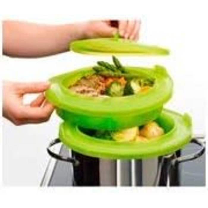 Ступінчаста насадка для відпарювача Lku, зелена, силіконова, 22 см 22x22x8 см, 2-