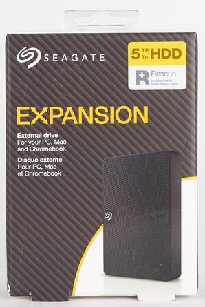 Портативний зовнішній жорсткий диск Seagate Expansion на 5 ТБ, 2,5 дюйма, USB 3.0, для ПК та ноутбуків, 2 роки гарантії, номер моделі STKM5000400