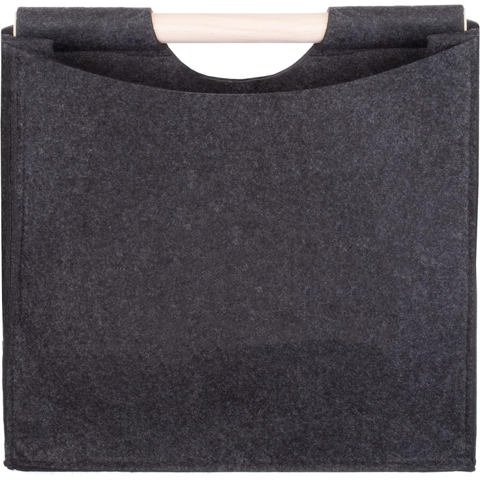 Стійка для газет Brandsseller Felt з дерев&39яною ручкою, приблизно 31 x 30 x 18 см, кошик/кишеня для газет - Читання - це як мріяти з відкритими очима - Антрацит
