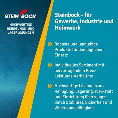 Міцний стелаж Steinbock - ВxШxГ 180 x 90 x 45 см - оцинкований - вантажопідйомність 1250 кг - безболтовий стелаж з 5 полицями - навантаження на полицю 250 кг - виготовлено в ЄС - стелаж для майстерні з оцинкованої сталі - міцний металевий стелаж типу S - 