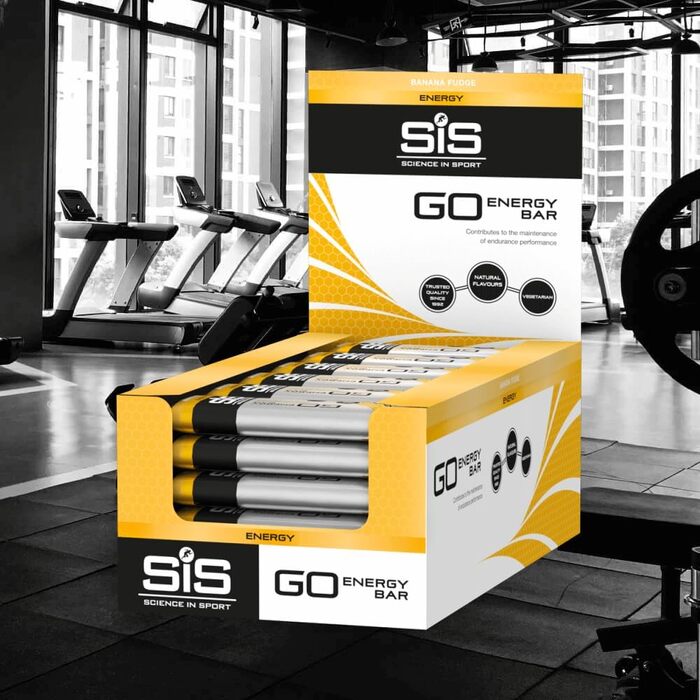 Енергетичні батончики Science in Sport GO Mini 40 г, 30 шт., бананово-карамельні - смачні вуглеводні батончики з 26 г вуглеводів, постачальники енергії для силових тренувань