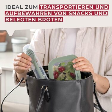 Контейнер для зберігання Fackelmann 1200 мл прозорий контейнер з кришкою, ідеальний для подорожей, безпечний для миття в посудомийній машині, контейнер для приготування їжі 1200 мл