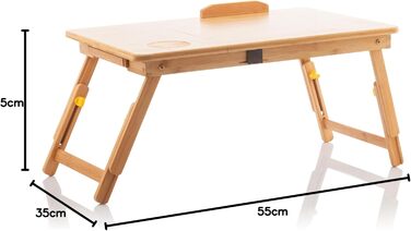 Бамбуковий столик для ноутбука InnovaGoods, регульований