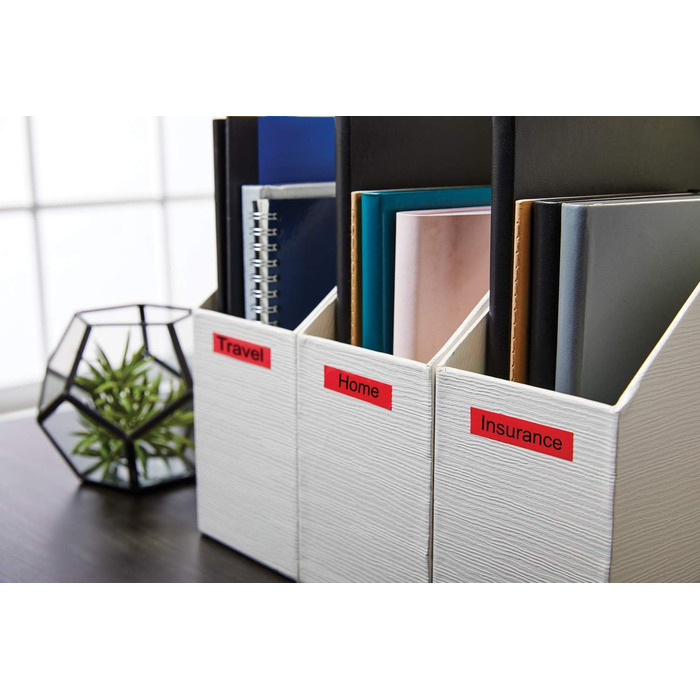 Оригінальна етикеточна стрічка DYMO D1 Чорний на червоному 19 мм x 7 м Самоклеюча етикеточна стрічка Для принтера етикеток LabelManager, чорний на червоному, 19 мм x 7 м