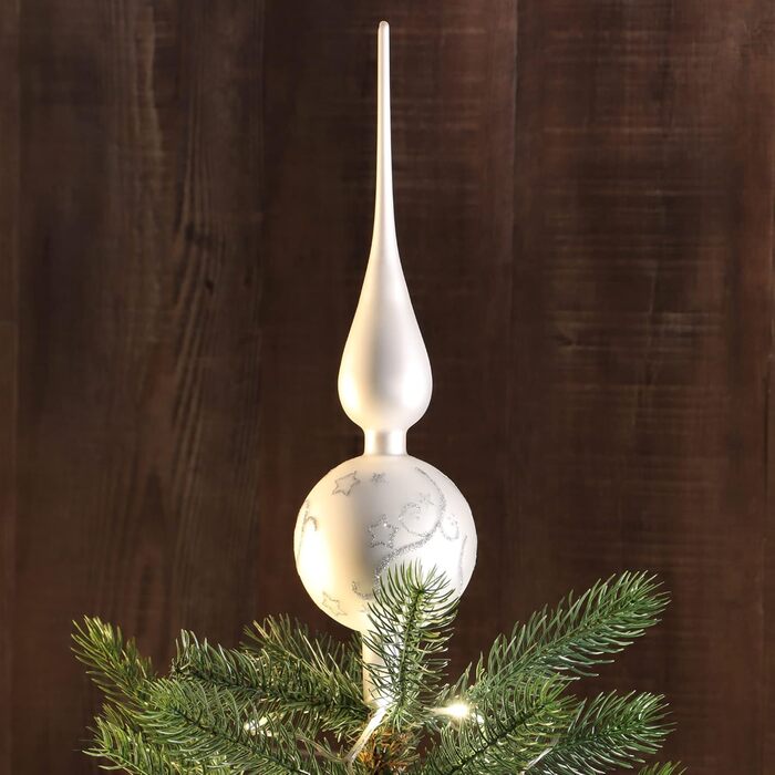 Різдвяна верхівка для ялинки 33 см біла com-four