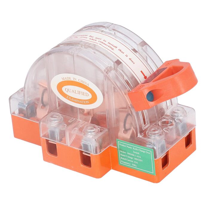 Перемикач ножа-2P 63A Чиста мідь LED двонаправлений подвійний кидок, конструкція монтажного кільця, протиударна конструкція, прозора оболонка, велика рамка, для промислових підприємств