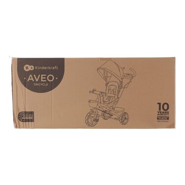 Триколісний велосипед Kinderkraft AVEO від 9 місяців до 25 кг, дитячий триколісний велосипед з штовхачем, компактно складається, п