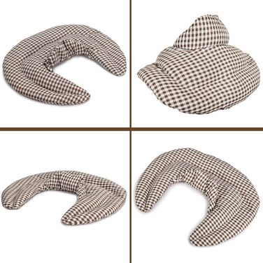 Подушка для шиї зі стійкою, коричнево-біла - подушка зі спельти - подушка для шиї, тепла подушка - подушка зі зерна спельти для шиї та плечей