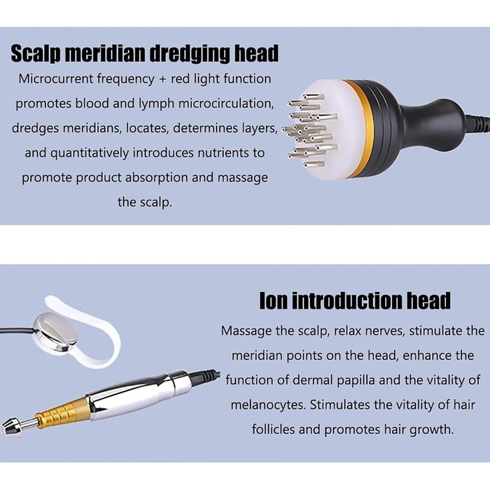 Діагностична система шкіри голови, аналізатор шкіри голови волосся з 4 різними функціональними головками, функцією налаштування часу та кількома режимами за бажанням, для жирного волосся, витончення волосся, свербіння голови