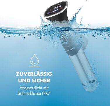 Плита Klarstein Sous Vide, ефективна паличка Sous Vide, плита Sous Vide, 1200 Вт, 20-95C, таймер, керування програмою, сенсорний дисплей, 3D-циркуляція, 10-15 літрів, нержавіюча сталь, чорний