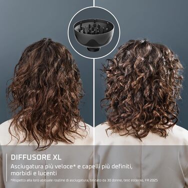 Дифузор для волосся Rowenta Curl Harmony 3-в-1 для кучерявого волосся, ергономічний дизайн, 3 насадки та сумка для зберігання CV7D30E0
