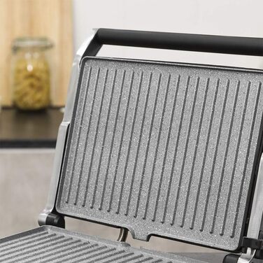 Електричний гриль Cecotec RocknGrill 2400 UltraRapid, 2400 Вт, покриття RockStone, розкладка на 180, плаваюча верхня панель, піддон для жиру, регулювання температури