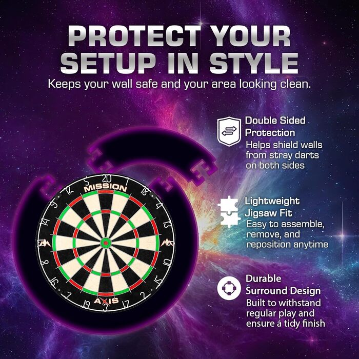 Мішень для дартсу Mission Darts Home Center, набір дартсу, що включає мішень для дартсу та 2 набори дартсу, рамка-пазл