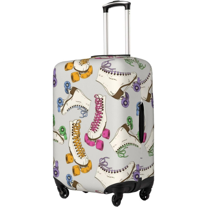 Чохол для валізи TOMPPY в ретро-стилі з яскравим принтом, еластичний, водостійкий, захищає від подряпин, підходить для валіз розміром 45,7-81,3 см, чорний, розмір M