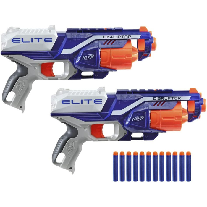 Бластери Disruptor, 12 дротиків Nerf Elite - обертовий барабан на 6 дротиків, швидкий вогонь, 2pack - 2